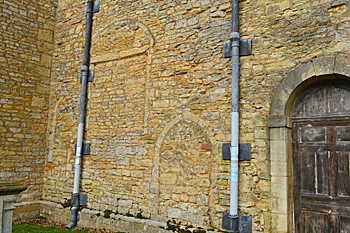 The western part of the south wall of the chancel February 2014